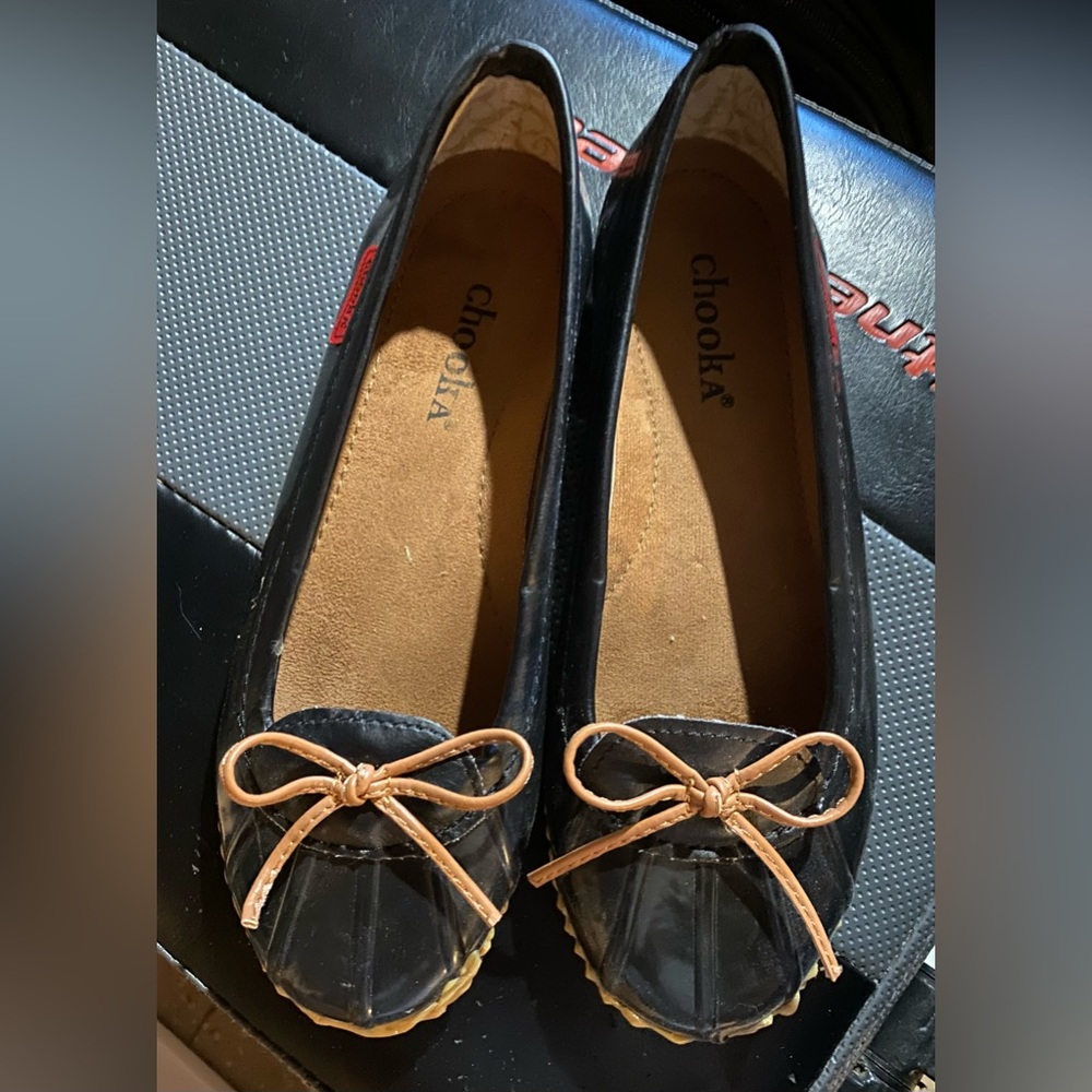 NWOT.  Size 7 Black slip ons Chooka